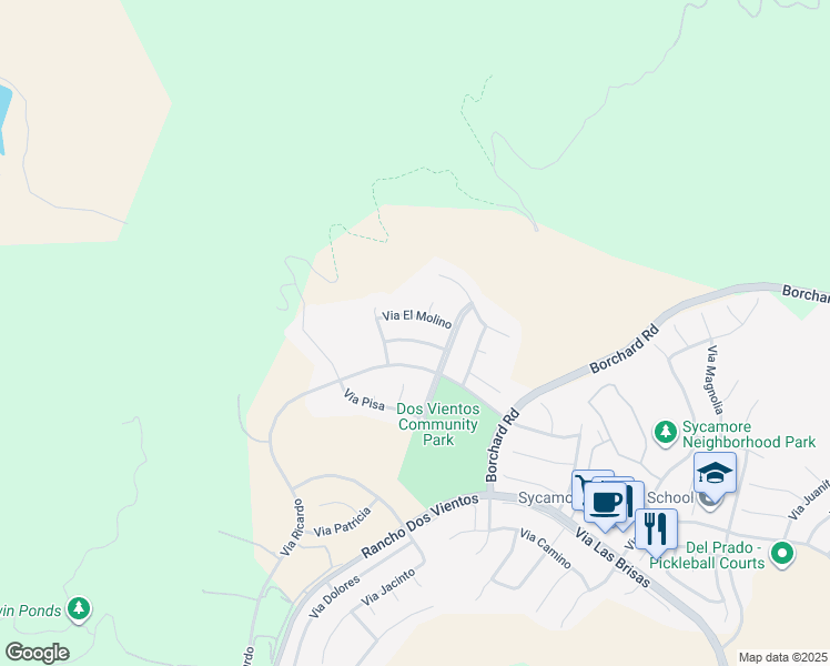 map of restaurants, bars, coffee shops, grocery stores, and more near 5137 Via San Lucas in Thousand Oaks
