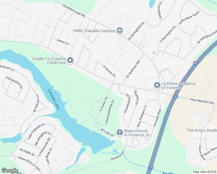 map of restaurants, bars, coffee shops, grocery stores, and more near 807 South Dunes Drive in Florence