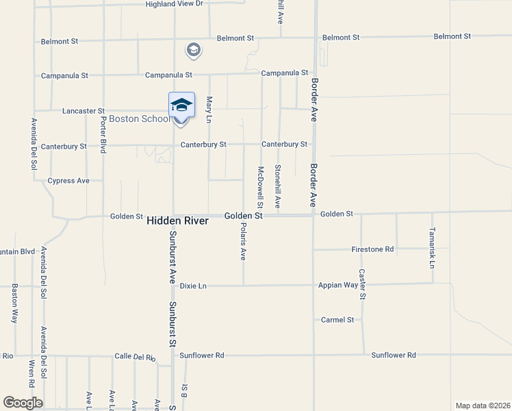 map of restaurants, bars, coffee shops, grocery stores, and more near 62356 Golden Street in Joshua Tree