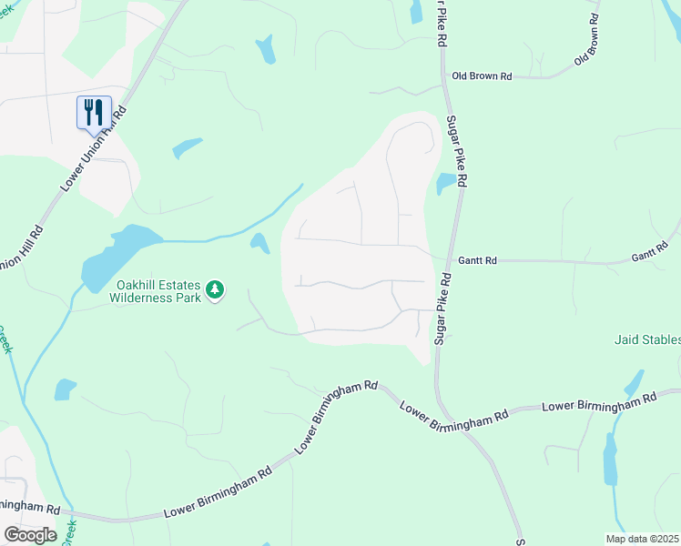 map of restaurants, bars, coffee shops, grocery stores, and more near 313 Oak Hill Lane in Canton