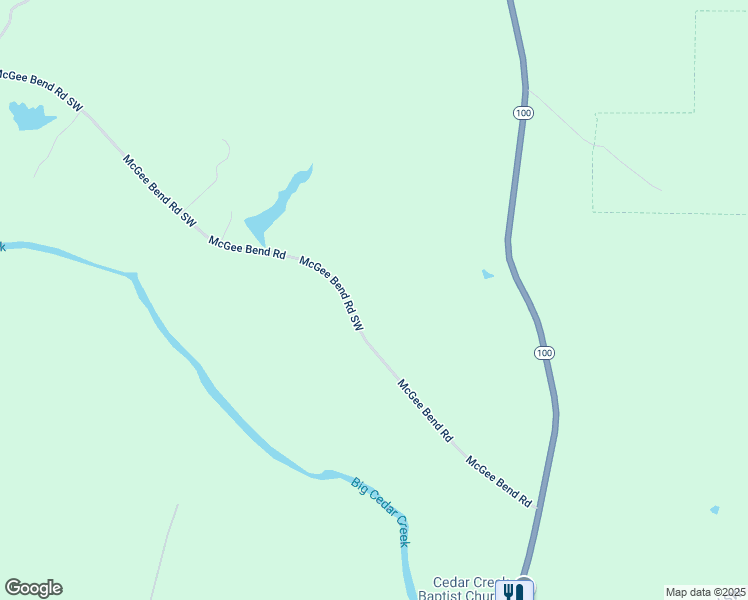 map of restaurants, bars, coffee shops, grocery stores, and more near 350 McGee Bend Road Southwest in Cave Spring
