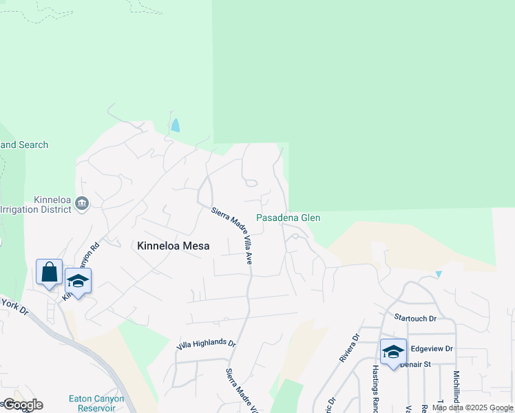 map of restaurants, bars, coffee shops, grocery stores, and more near 1987 Windover Road in Pasadena