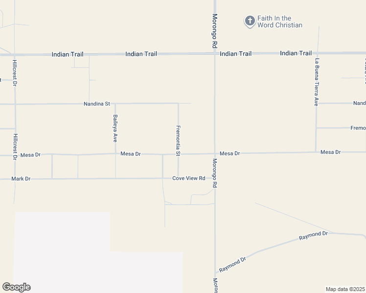 map of restaurants, bars, coffee shops, grocery stores, and more near 71980 Mesa Drive in Twentynine Palms