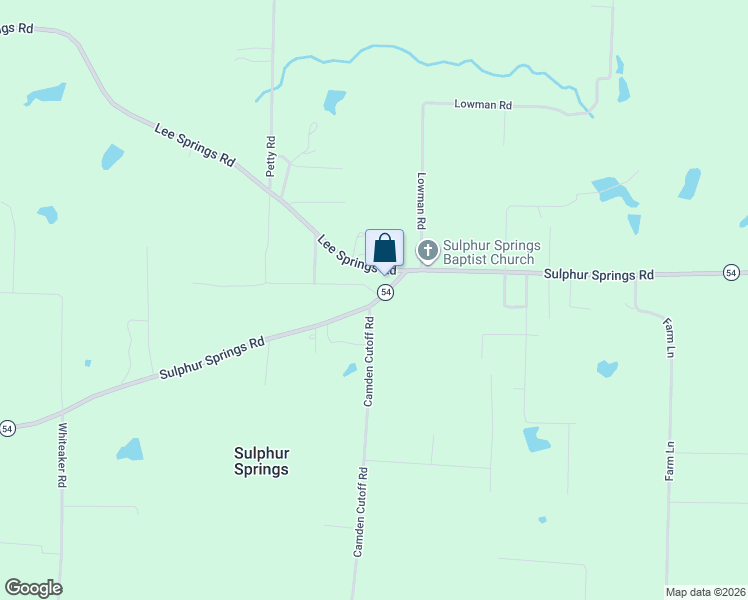 map of restaurants, bars, coffee shops, grocery stores, and more near 9238 Sulphur Springs Road in Pine Bluff