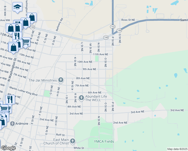 map of restaurants, bars, coffee shops, grocery stores, and more near 800 M Street Northeast in Ardmore