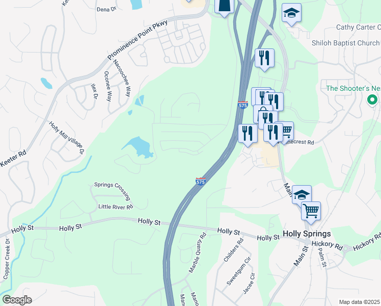map of restaurants, bars, coffee shops, grocery stores, and more near 825 Ash Street in Canton