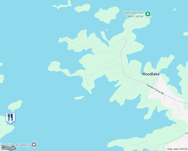 map of restaurants, bars, coffee shops, grocery stores, and more near 6793 Stringer Lane in Flowery Branch