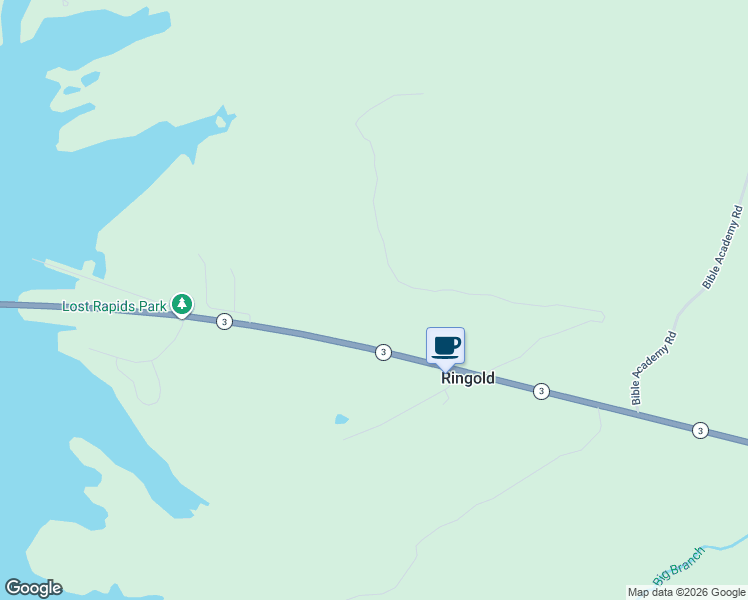 map of restaurants, bars, coffee shops, grocery stores, and more near 23347 State Highway 3 in Ringold