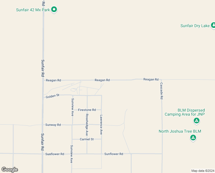 map of restaurants, bars, coffee shops, grocery stores, and more near Reagan Road in San Bernardino County