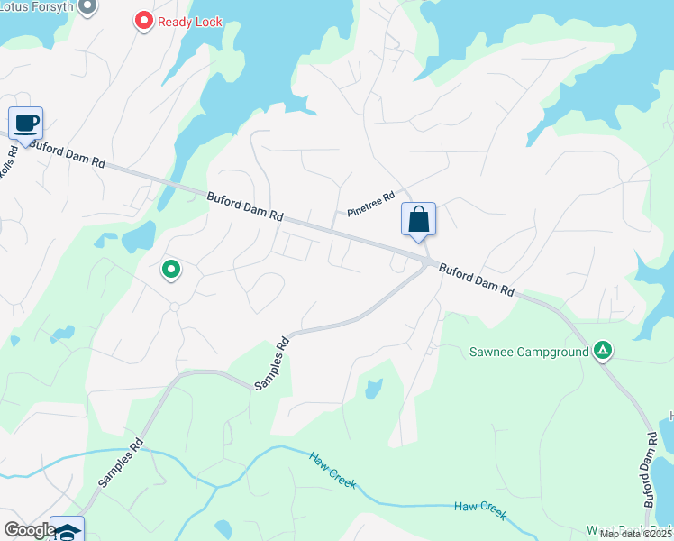 map of restaurants, bars, coffee shops, grocery stores, and more near 2715 Maple Park Place in Cumming