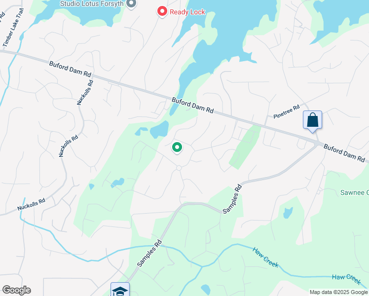 map of restaurants, bars, coffee shops, grocery stores, and more near 2815 Paddle Point Lane in Cumming