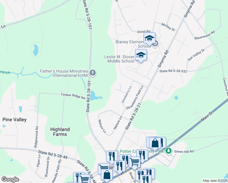 map of restaurants, bars, coffee shops, grocery stores, and more near 20 Trumpet View Lane in Elgin