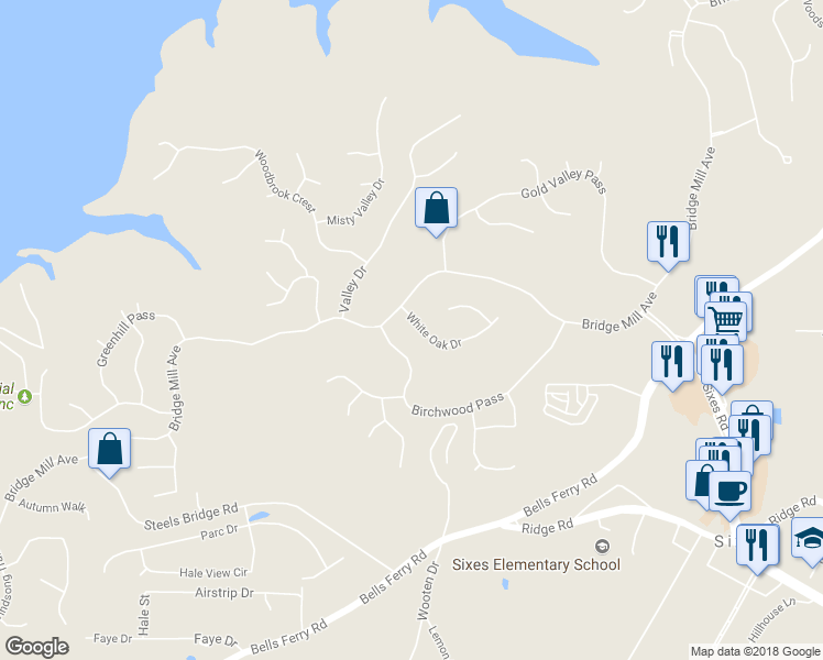 map of restaurants, bars, coffee shops, grocery stores, and more near 204 White Oak Drive in Canton