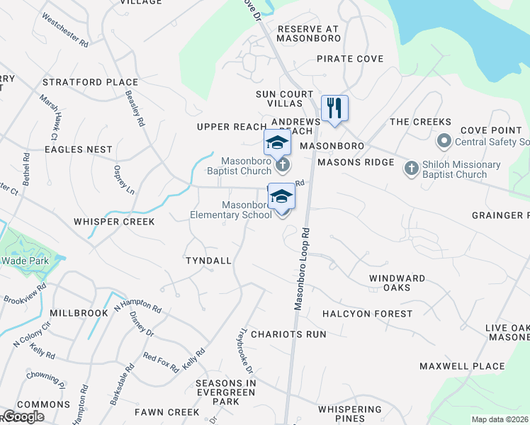 map of restaurants, bars, coffee shops, grocery stores, and more near 103 Mamie Court in Wilmington
