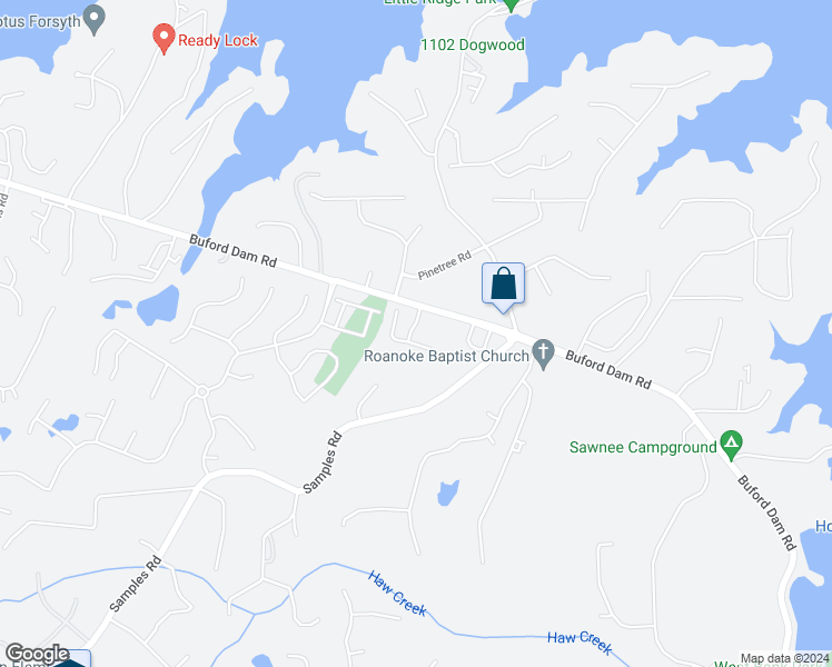 map of restaurants, bars, coffee shops, grocery stores, and more near 2625 Maple Leaf Terrace in Cumming