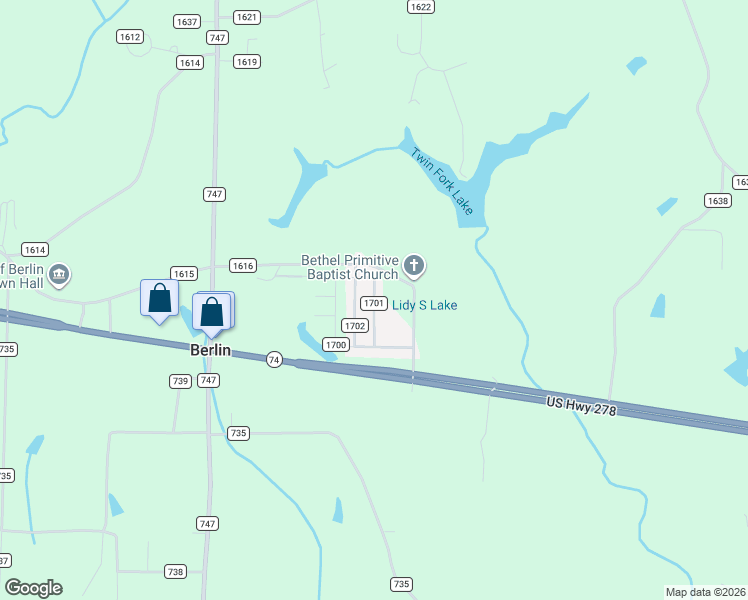 map of restaurants, bars, coffee shops, grocery stores, and more near 592 County Road 1616 in Cullman