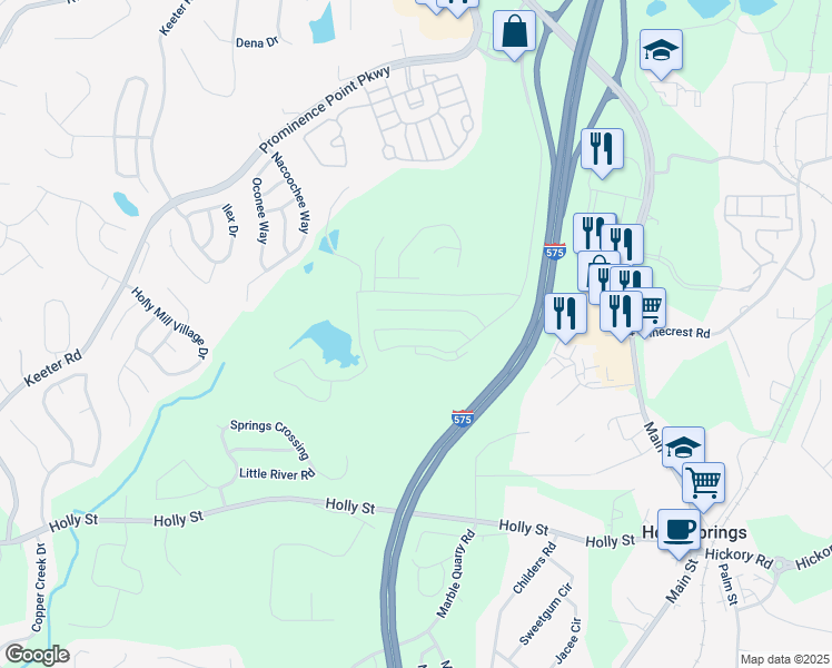 map of restaurants, bars, coffee shops, grocery stores, and more near 236 Valley Crossing in Canton