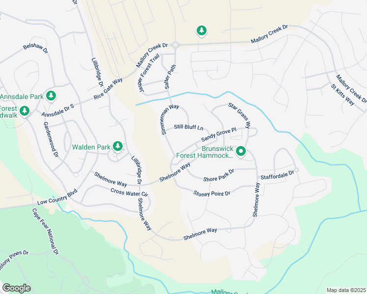 map of restaurants, bars, coffee shops, grocery stores, and more near 1057 Sandy Grove Place in Leland