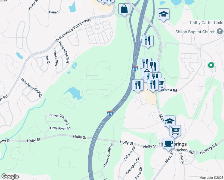 map of restaurants, bars, coffee shops, grocery stores, and more near 202 Valley Crossing in Canton