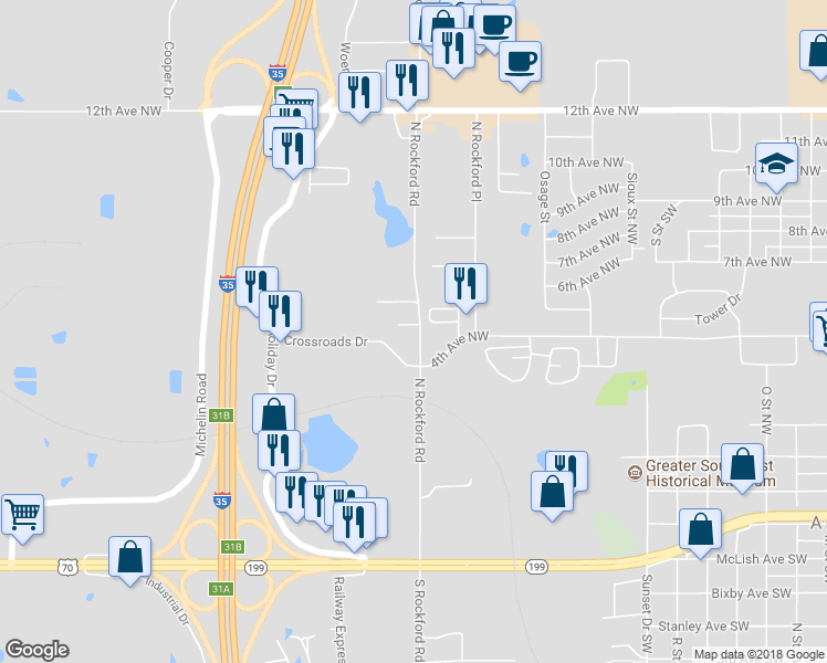 map of restaurants, bars, coffee shops, grocery stores, and more near 2500 Tanglewood Court in Ardmore