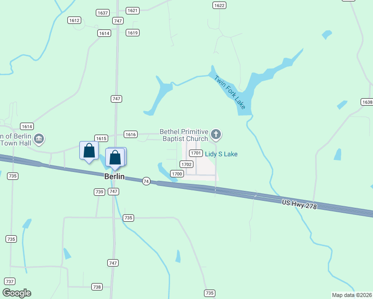 map of restaurants, bars, coffee shops, grocery stores, and more near 592 County Road 1616 in Cullman