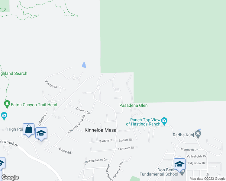 map of restaurants, bars, coffee shops, grocery stores, and more near 2256 Villa Heights Road in Pasadena