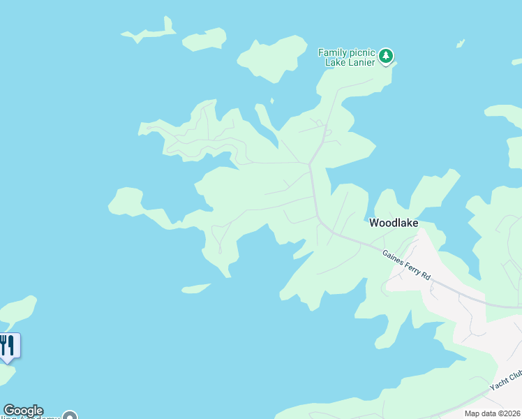 map of restaurants, bars, coffee shops, grocery stores, and more near 6793 Stringer Lane in Flowery Branch