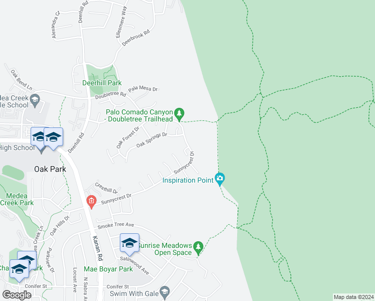 map of restaurants, bars, coffee shops, grocery stores, and more near 592 Aspen Ridge Court in Oak Park