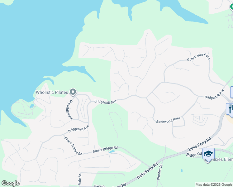 map of restaurants, bars, coffee shops, grocery stores, and more near 725 Tall Oaks Drive in Canton