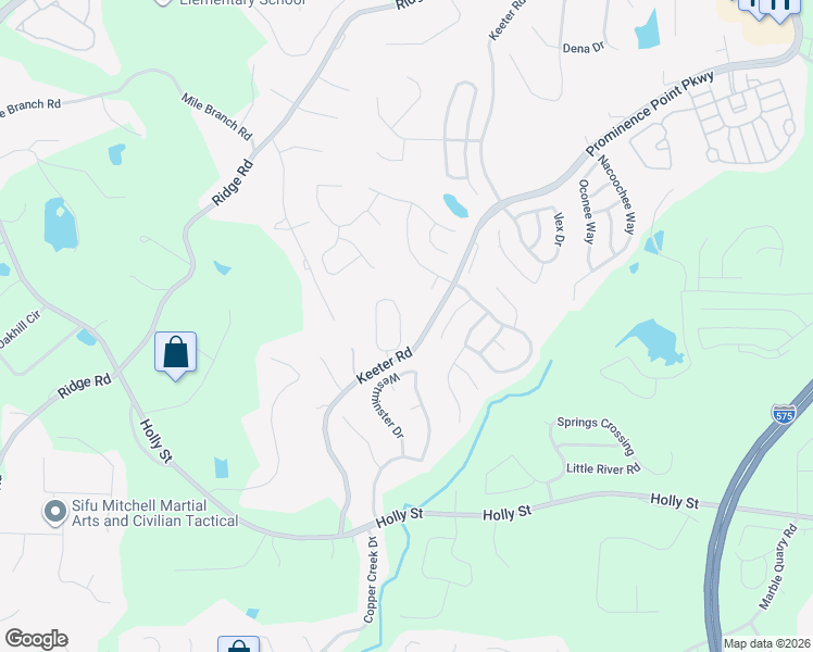 map of restaurants, bars, coffee shops, grocery stores, and more near 157 Prominence Court in Canton