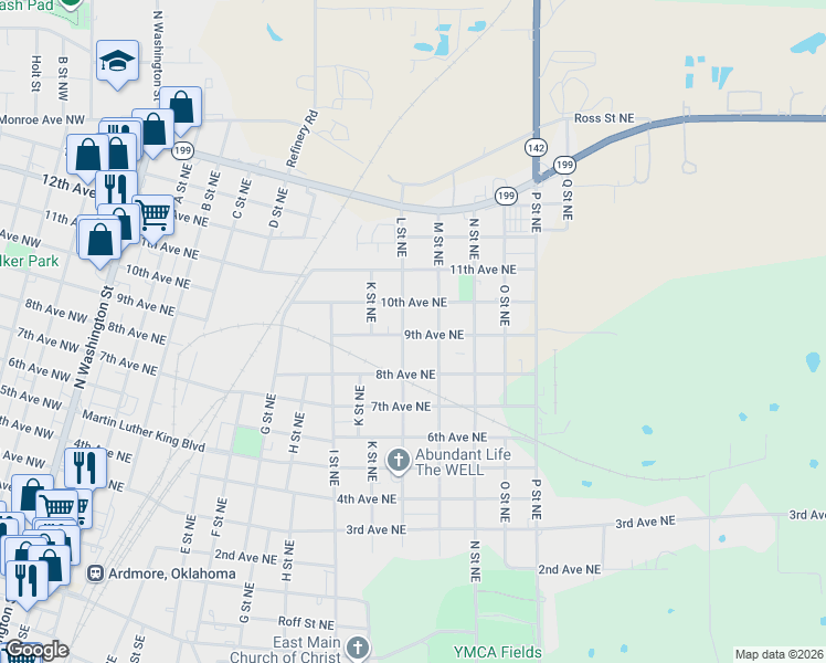 map of restaurants, bars, coffee shops, grocery stores, and more near 1109 9th Avenue Northeast in Ardmore