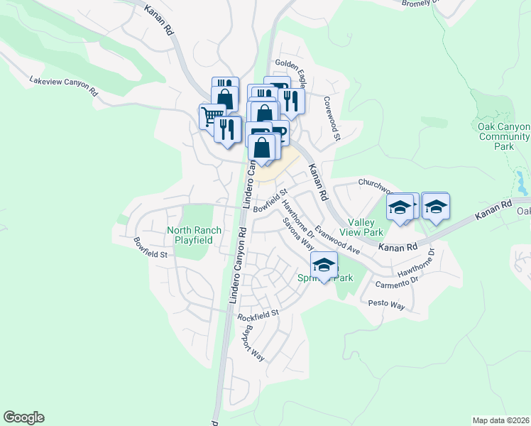 map of restaurants, bars, coffee shops, grocery stores, and more near 4839 Aliano Drive in Oak Park