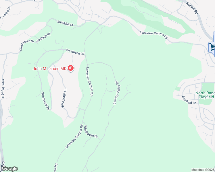 map of restaurants, bars, coffee shops, grocery stores, and more near 4947 Summit View Drive in Westlake Village