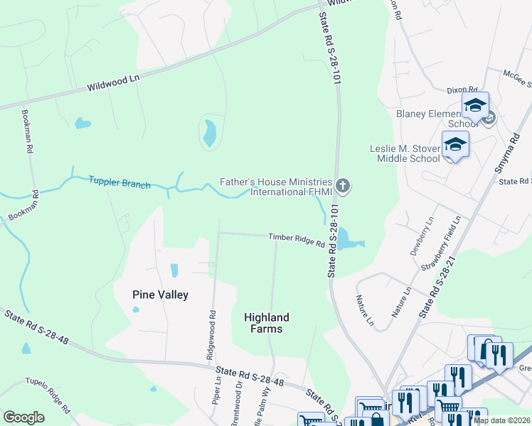 map of restaurants, bars, coffee shops, grocery stores, and more near 2508 Timber Ridge Road in Elgin