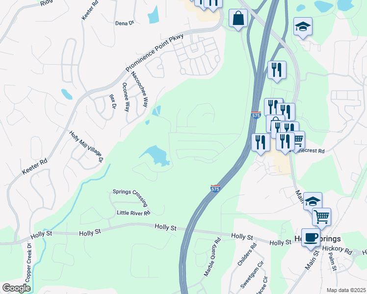 map of restaurants, bars, coffee shops, grocery stores, and more near 270 Valley Crossing in Canton