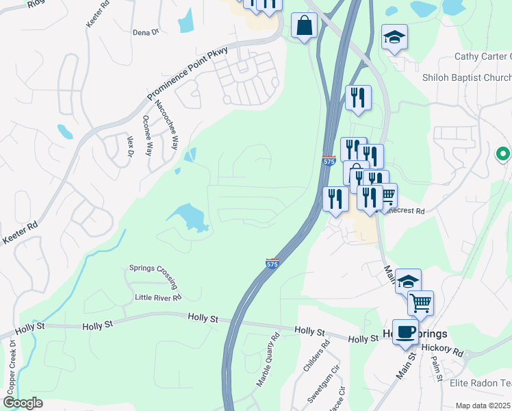 map of restaurants, bars, coffee shops, grocery stores, and more near 236 Valley Crossing in Canton