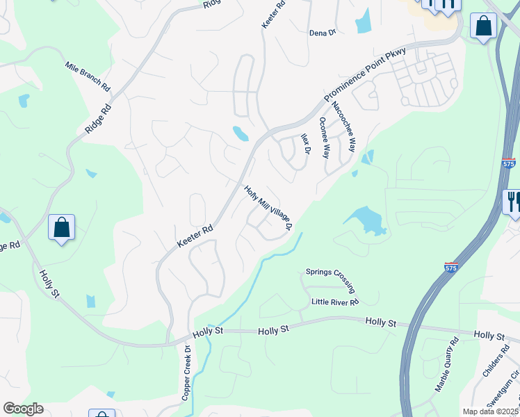 map of restaurants, bars, coffee shops, grocery stores, and more near 303 Meadows Lane in Canton