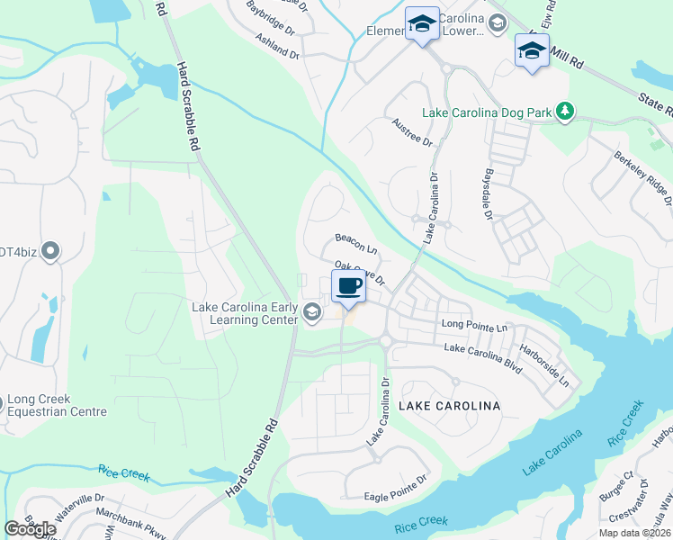 map of restaurants, bars, coffee shops, grocery stores, and more near 119 Oak Cove Drive in Columbia