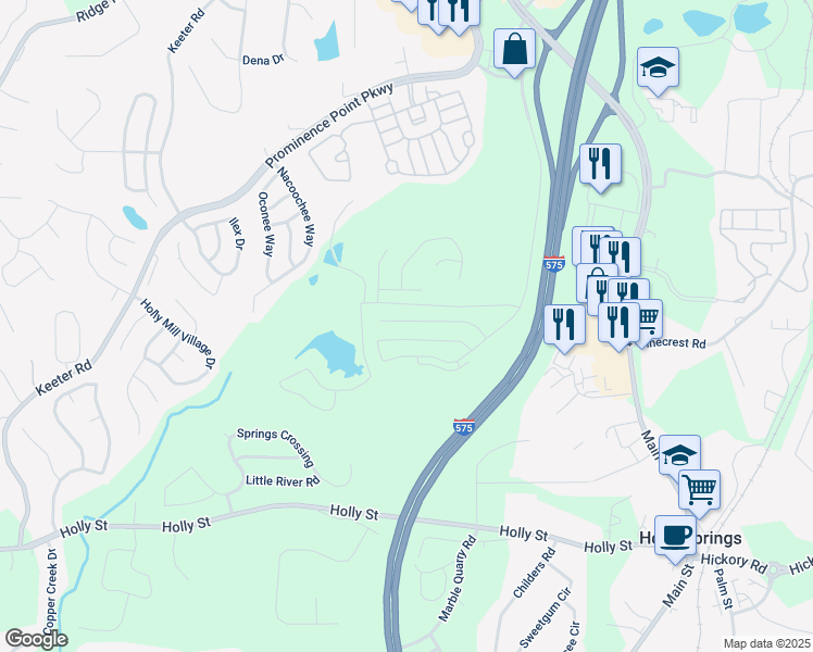 map of restaurants, bars, coffee shops, grocery stores, and more near 270 Valley Crossing in Canton