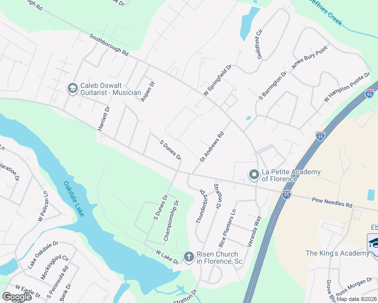 map of restaurants, bars, coffee shops, grocery stores, and more near 1705 Oakdale Terrace Boulevard in Florence