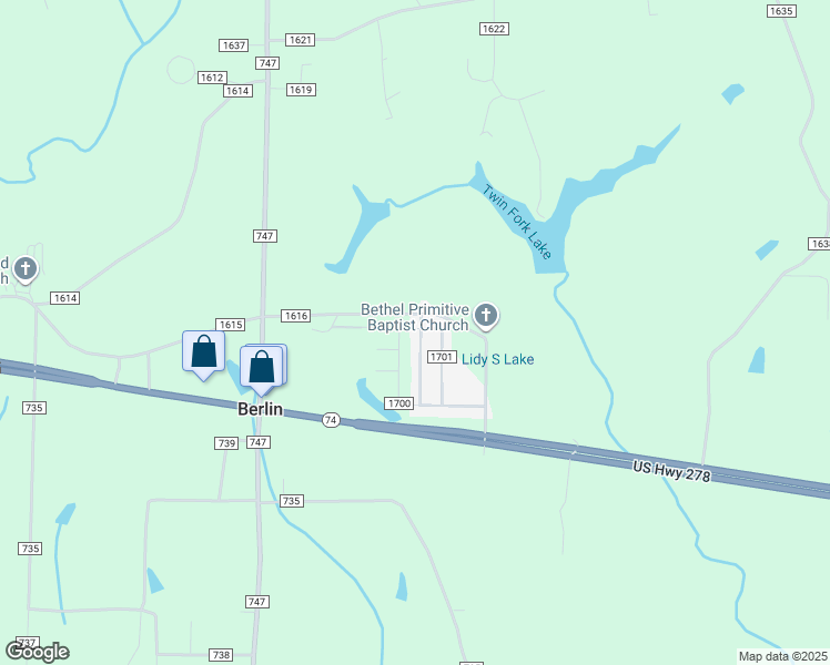 map of restaurants, bars, coffee shops, grocery stores, and more near 592 County Road 1616 in Cullman