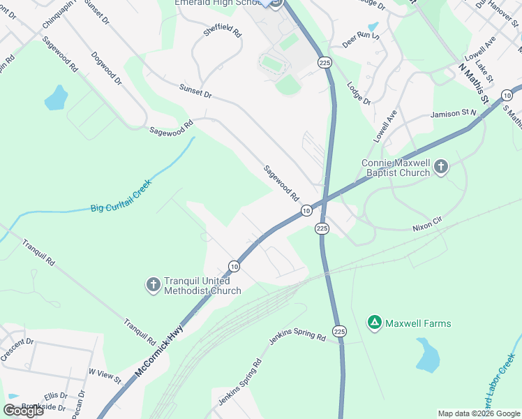 map of restaurants, bars, coffee shops, grocery stores, and more near 110 Prosperity Drive in Greenwood