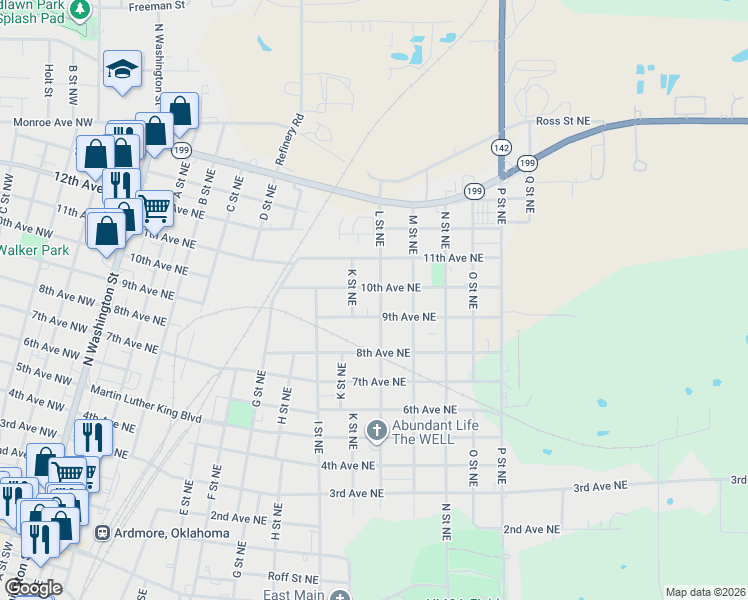map of restaurants, bars, coffee shops, grocery stores, and more near 1109 9th Avenue Northeast in Ardmore