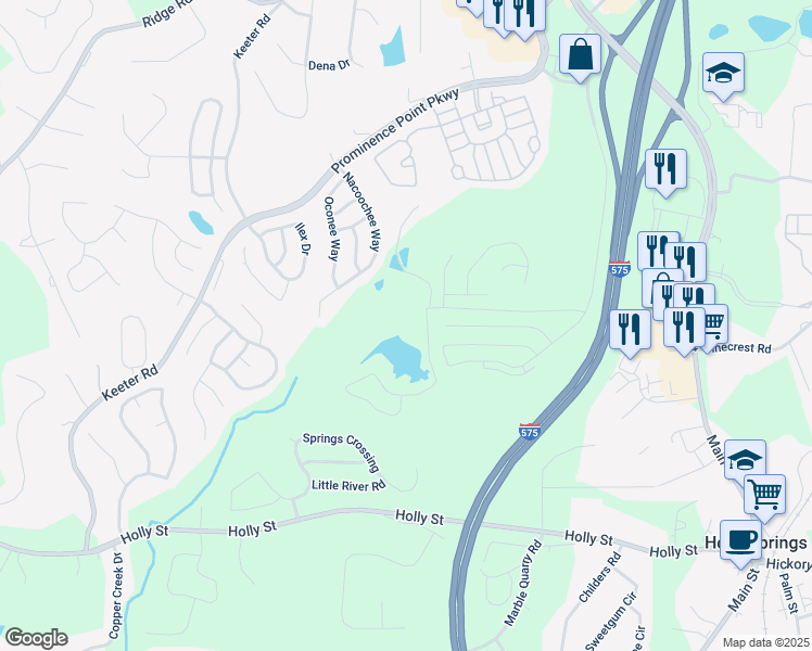 map of restaurants, bars, coffee shops, grocery stores, and more near 3100 Hidden Valley Drive in Canton