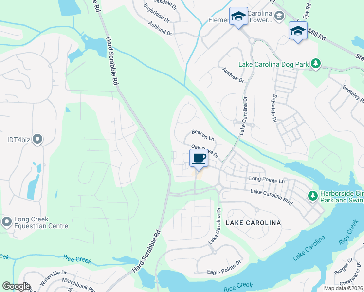 map of restaurants, bars, coffee shops, grocery stores, and more near 127 Oak Cove Drive in Columbia