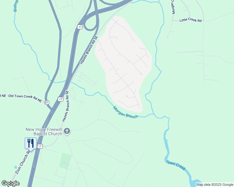 map of restaurants, bars, coffee shops, grocery stores, and more near 7382 Hazelstone Lane in Leland