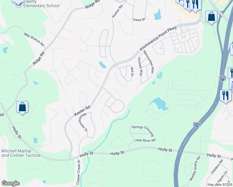 map of restaurants, bars, coffee shops, grocery stores, and more near 807 Yonah Drive in Canton