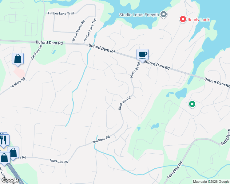 map of restaurants, bars, coffee shops, grocery stores, and more near 4106 Dogwood Court in Cumming