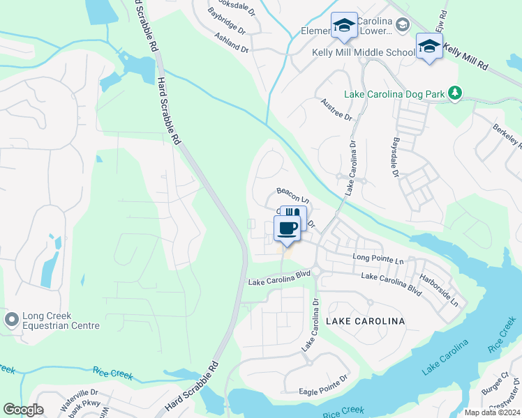 map of restaurants, bars, coffee shops, grocery stores, and more near 201 Oak Cove Drive in Columbia