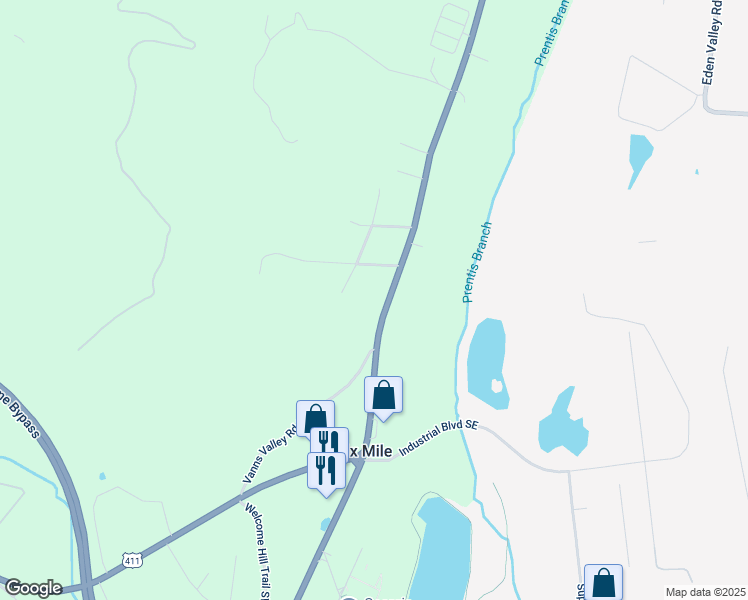 map of restaurants, bars, coffee shops, grocery stores, and more near 2877 Cedartown Highway in Rome